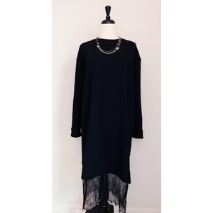 ASOS Midi Dress with Black Lace Hem